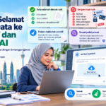 Ilustrasi panduan selamat upload data ke ChatGPT dan aplikasi AI, termasuk perlindungan privasi, semakan dokumen dan mengelakkan perkongsian maklumat sensitif.
