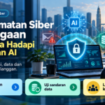 Ilustrasi pasukan pejabat mengurus gangguan sistem dan keselamatan siber perniagaan