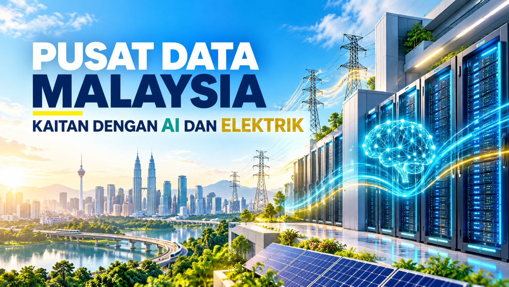 Pusat data Malaysia dengan teknologi AI, rangkaian elektrik dan tenaga solar